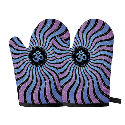 Psychedelic Om Print Oven Mitts
