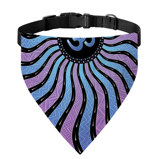 Psychedelic Om Print Over The Collar Dog Bandana