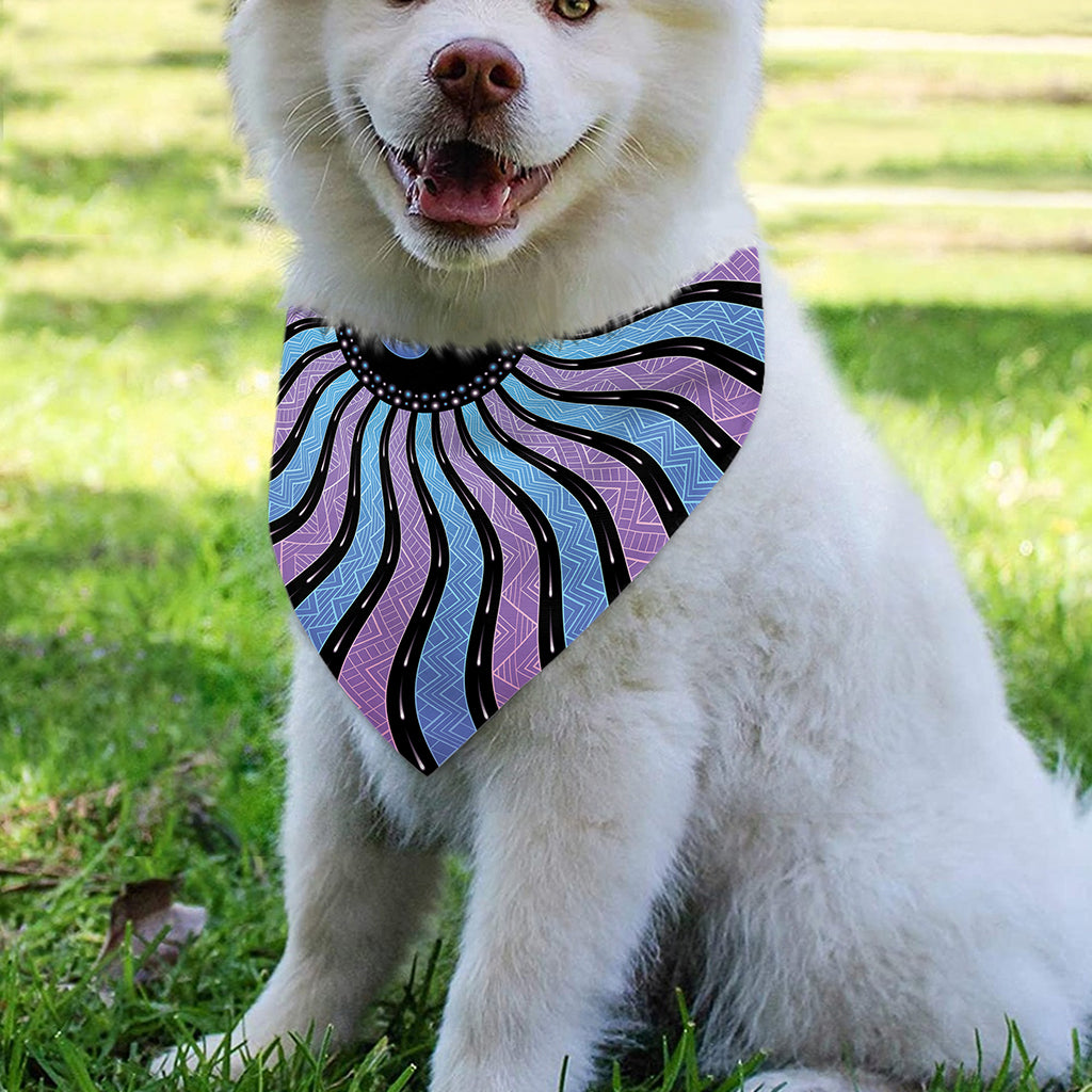 Psychedelic Om Print Over The Collar Dog Bandana