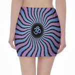 Psychedelic Om Print Pencil Mini Skirt