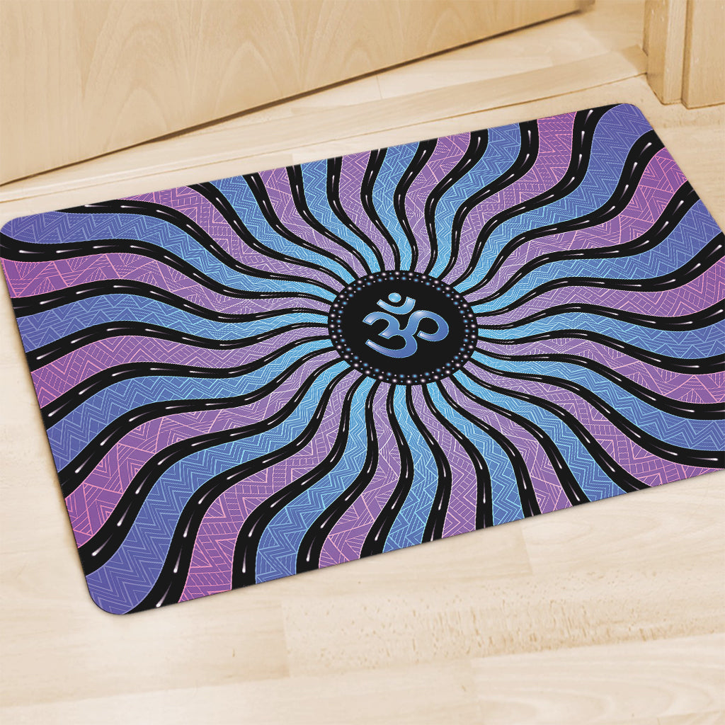 Psychedelic Om Print Polyester Doormat