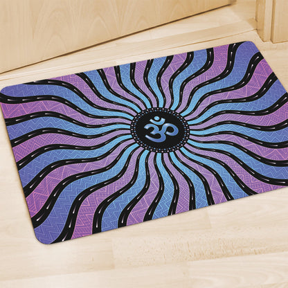Psychedelic Om Print Polyester Doormat