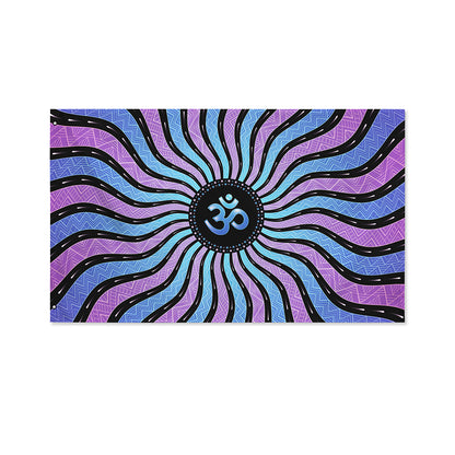 Psychedelic Om Print Polyester Flag