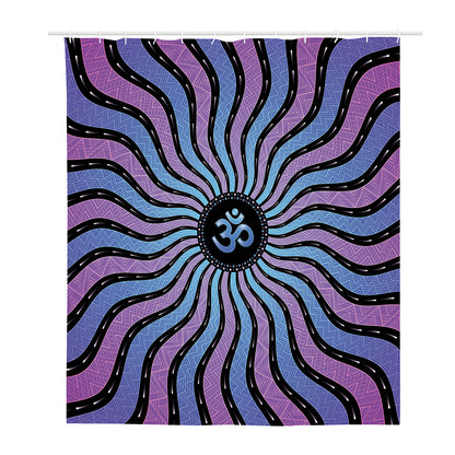 Psychedelic Om Print Polyester Shower Curtain