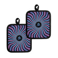 Psychedelic Om Print Pot Holders