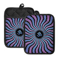 Psychedelic Om Print Pot Holders With Pocket