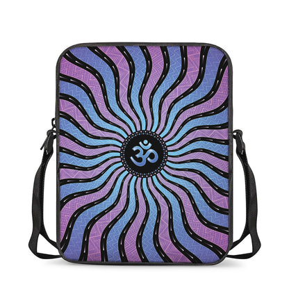 Psychedelic Om Print Rectangular Crossbody Bag
