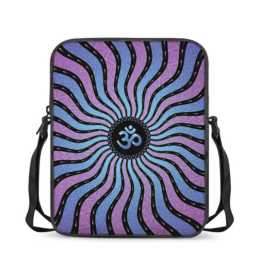 Psychedelic Om Print Rectangular Crossbody Bag