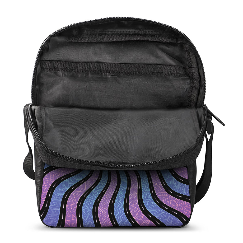 Psychedelic Om Print Rectangular Crossbody Bag