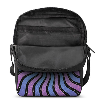 Psychedelic Om Print Rectangular Crossbody Bag