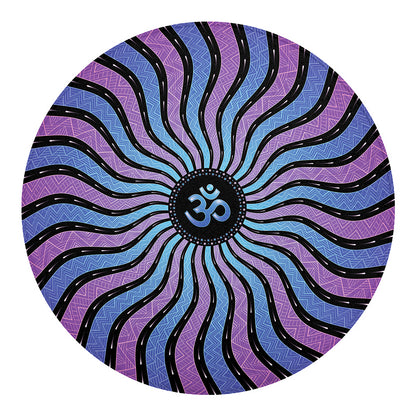 Psychedelic Om Print Round Blanket