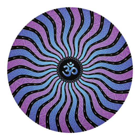 Psychedelic Om Print Round Blanket