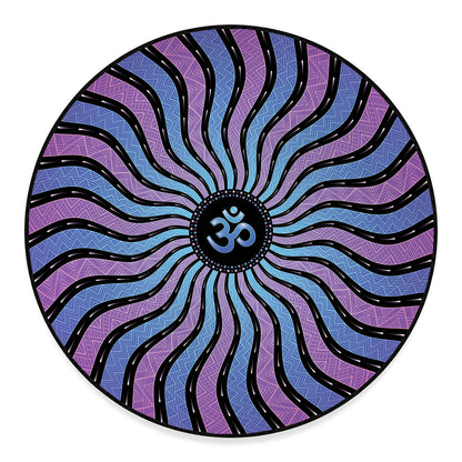 Psychedelic Om Print Round Floor Mat