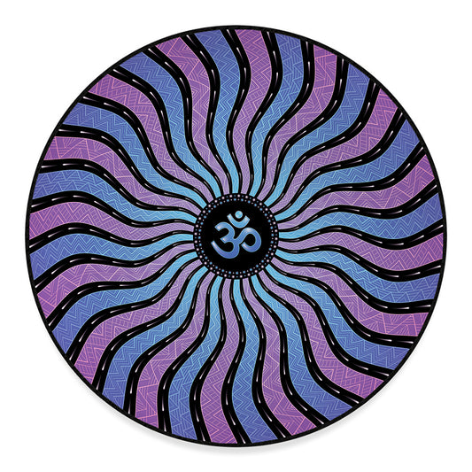 Psychedelic Om Print Round Floor Mat
