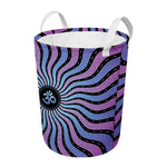 Psychedelic Om Print Round Laundry Basket