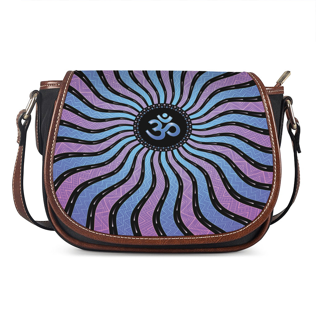 Psychedelic Om Print Saddle Bag