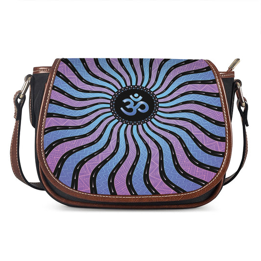 Psychedelic Om Print Saddle Bag