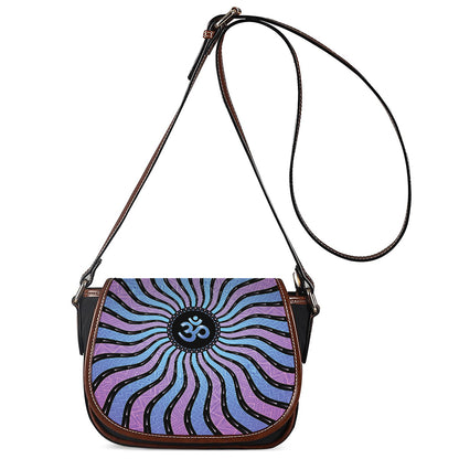 Psychedelic Om Print Saddle Bag
