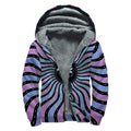 Psychedelic Om Print Sherpa Lined Zip Up Hoodie