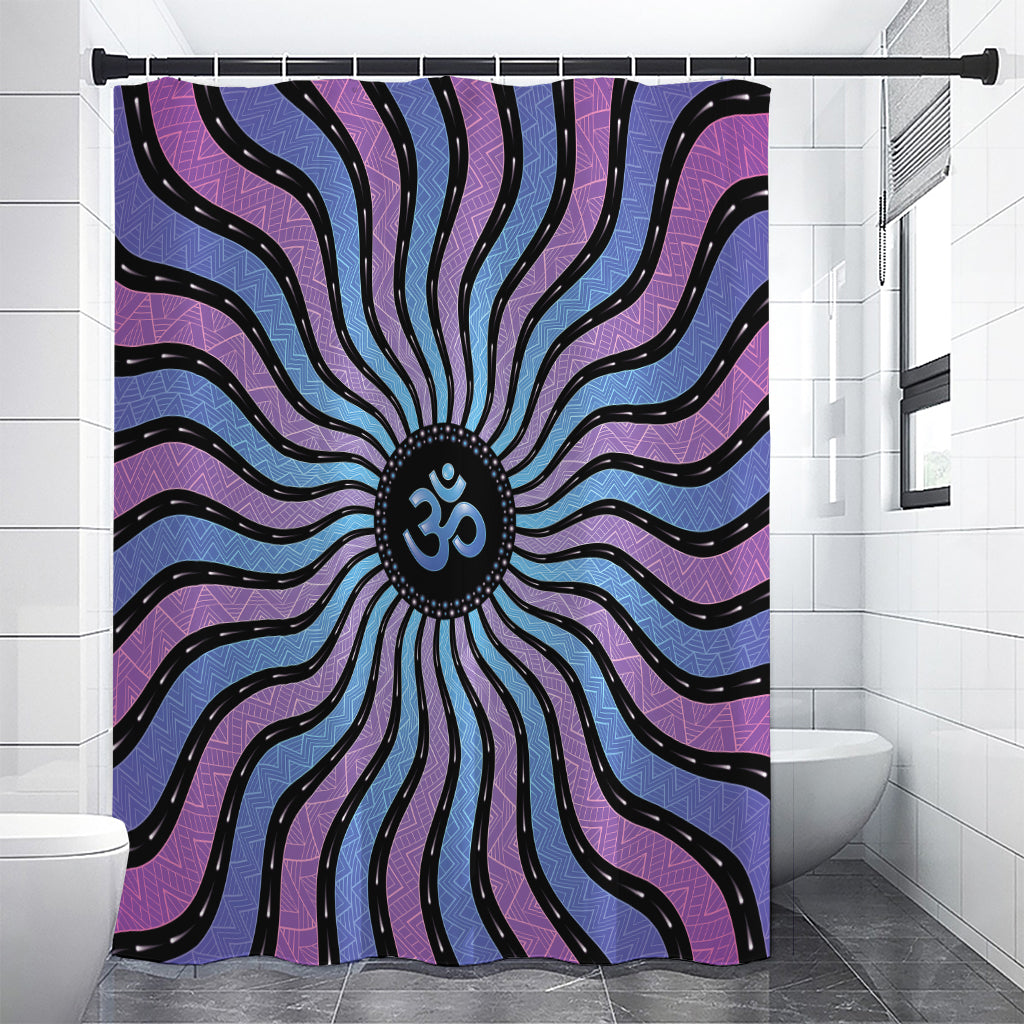 Psychedelic Om Print Shower Curtain