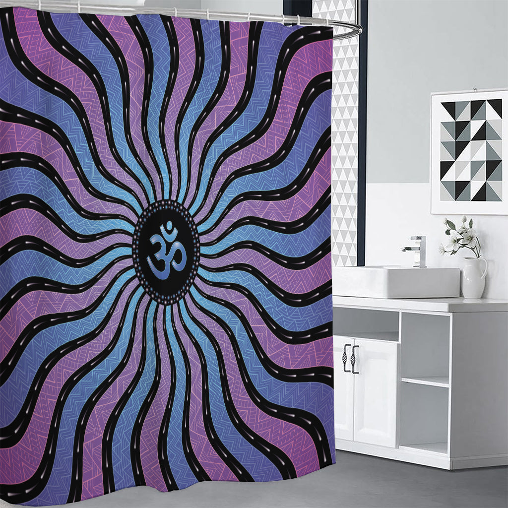 Psychedelic Om Print Shower Curtain