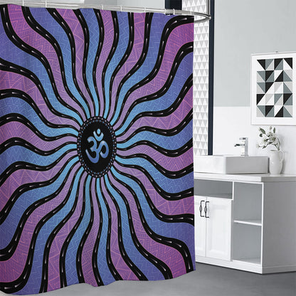 Psychedelic Om Print Shower Curtain
