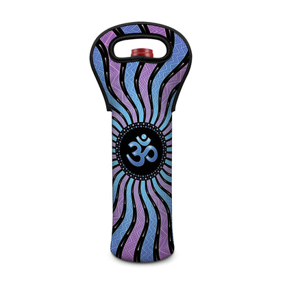 Psychedelic Om Print Single Neoprene Wine Tote