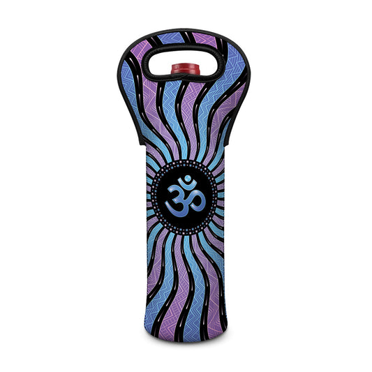 Psychedelic Om Print Single Neoprene Wine Tote