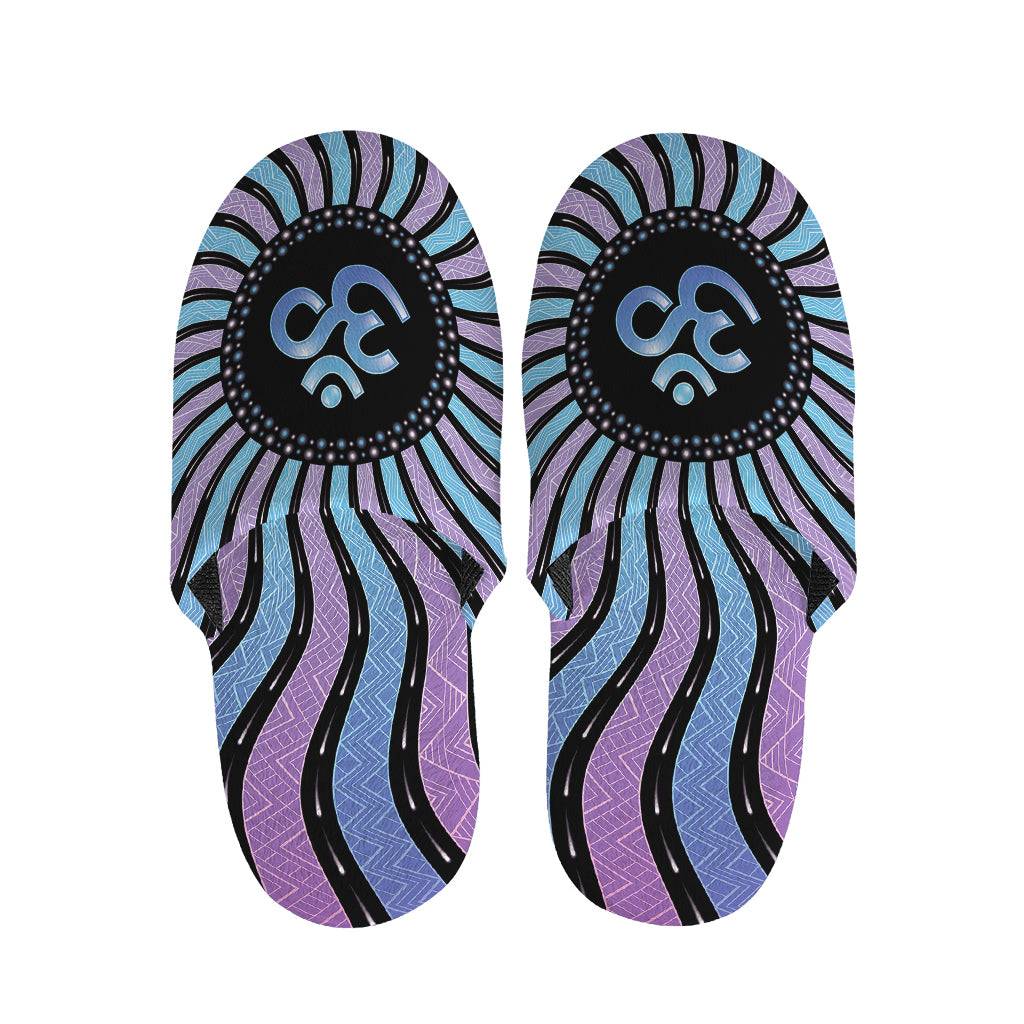 Psychedelic Om Print Slippers