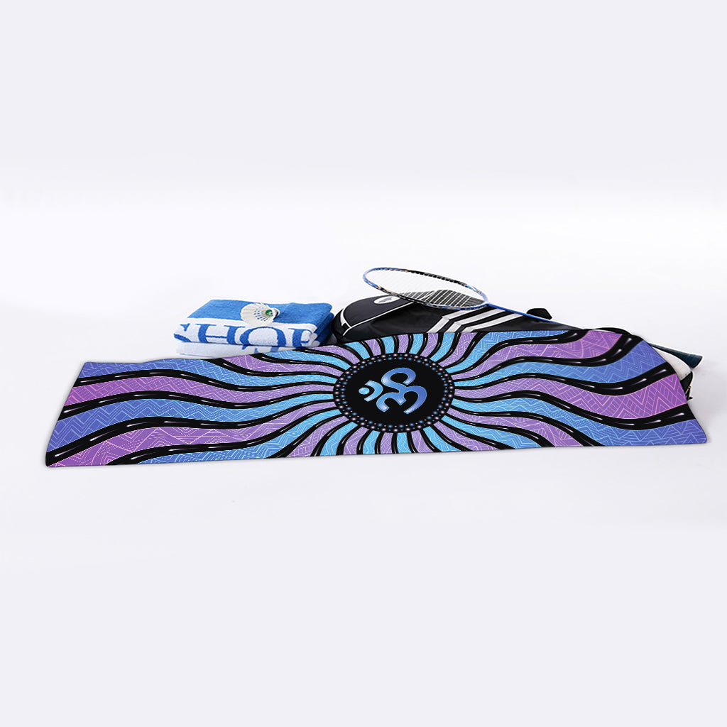 Psychedelic Om Print Sports Towel