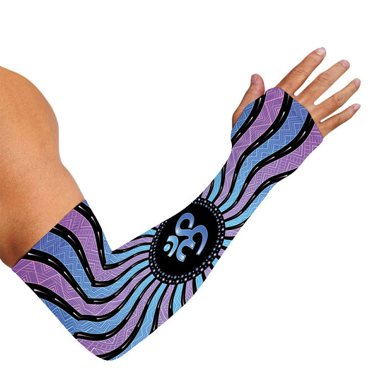 Psychedelic Om Print Sun Protection Arm Sleeves