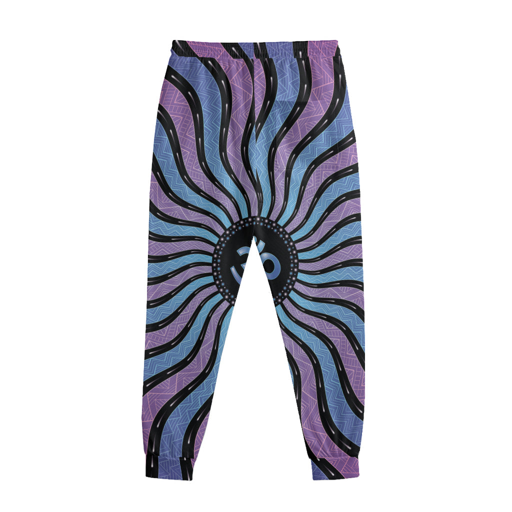 Psychedelic Om Print Sweatpants