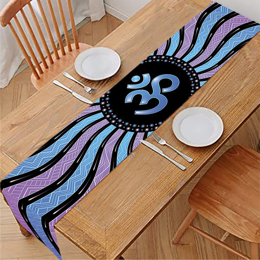 Psychedelic Om Print Table Runner