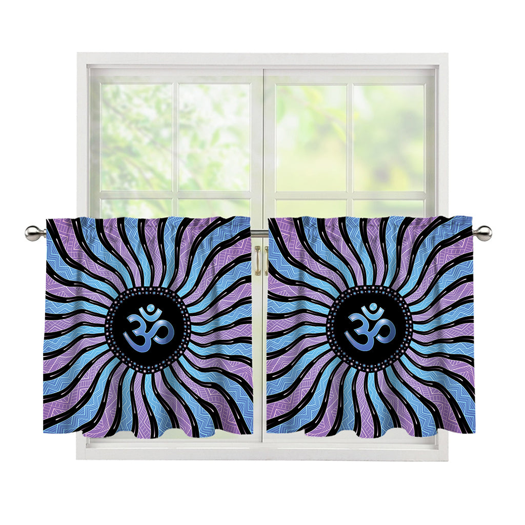 Psychedelic Om Print Tier Curtains