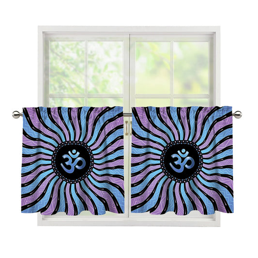 Psychedelic Om Print Tier Curtains