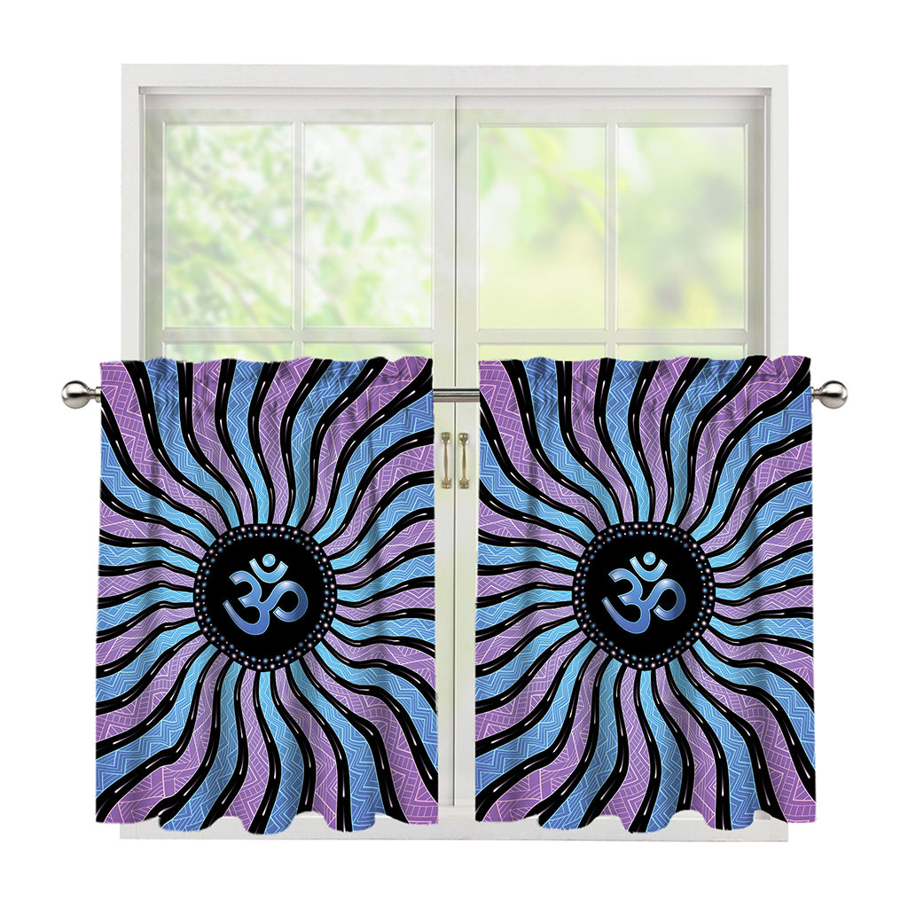 Psychedelic Om Print Tier Curtains