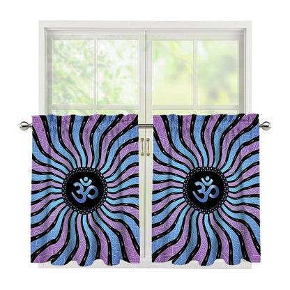 Psychedelic Om Print Tier Curtains