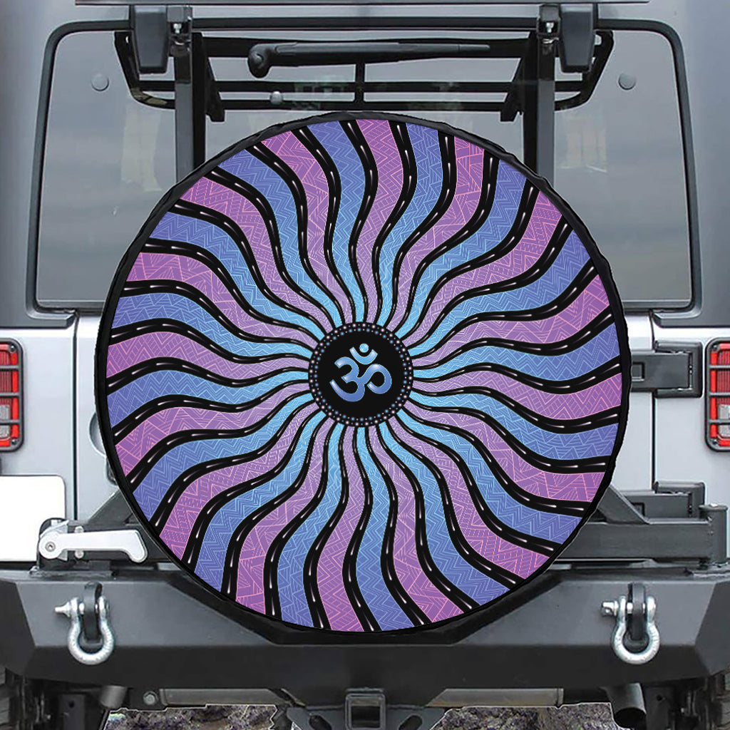 Psychedelic Om Print Tire Cover