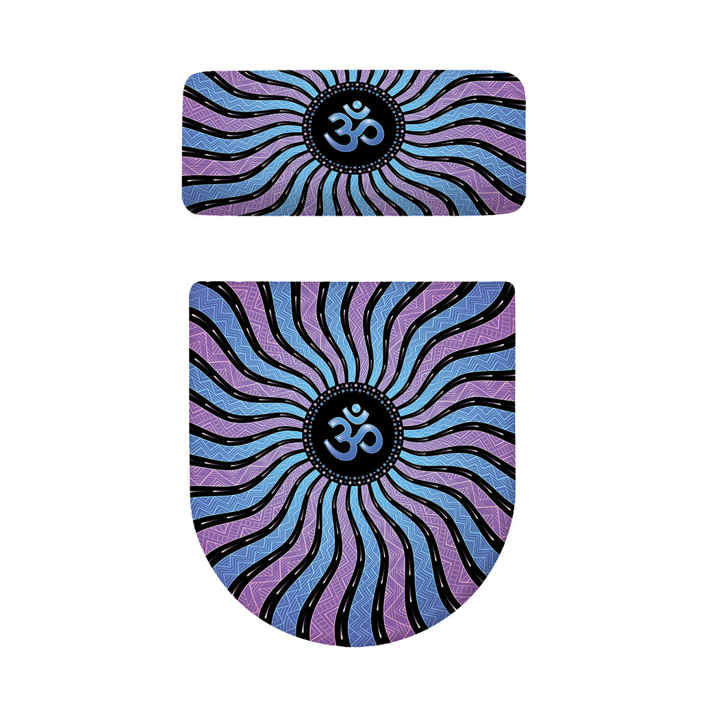 Psychedelic Om Print Toilet Lid And Tank Cover Set