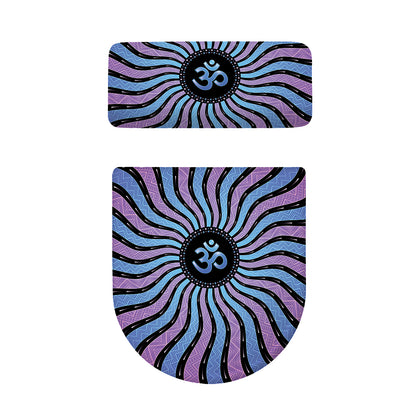 Psychedelic Om Print Toilet Lid And Tank Cover Set