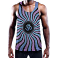 Psychedelic Om Print Men's Workout Tank Top