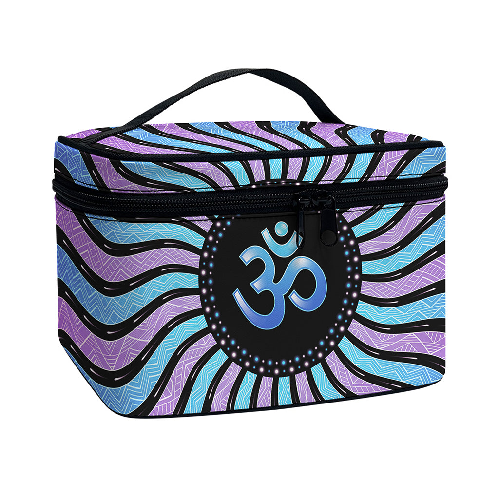 Psychedelic Om Print Travel Makeup Bag