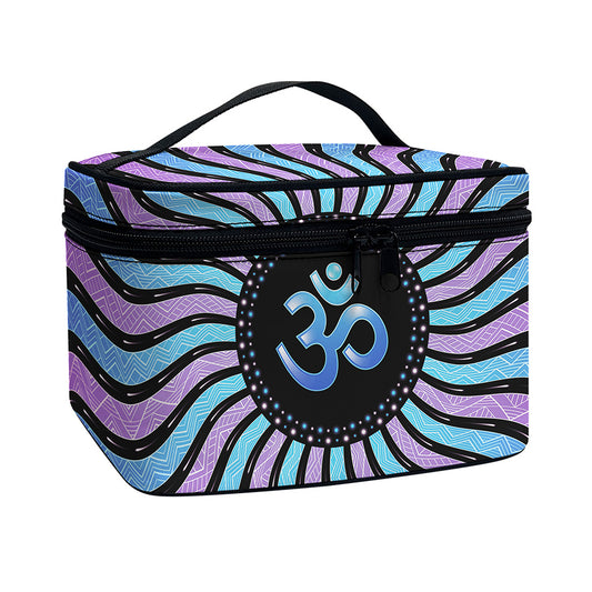 Psychedelic Om Print Travel Makeup Bag