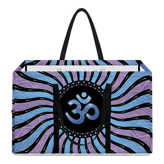 Psychedelic Om Print Utility Tote Bag