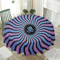 Psychedelic Om Print Waterproof Round Tablecloth