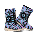 Psychedelic Om Print Winter Boots