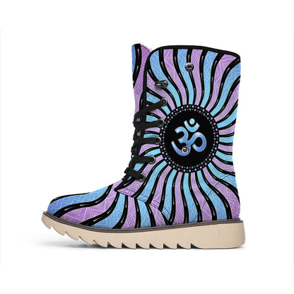 Psychedelic Om Print Winter Boots