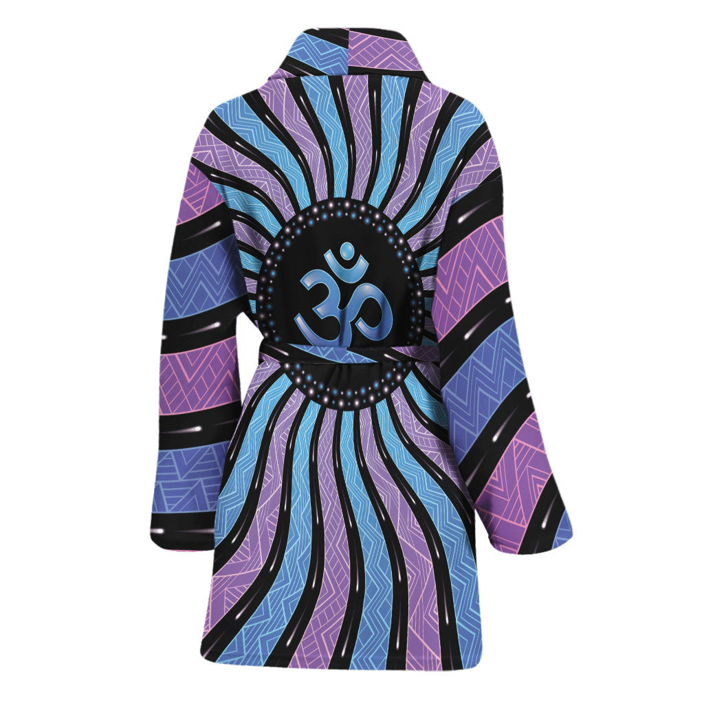 Psychedelic Om Print Women's Bathrobe