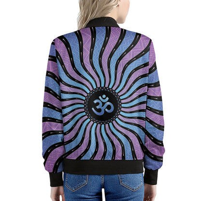 Psychedelic Om Print Women's Bomber Jacket