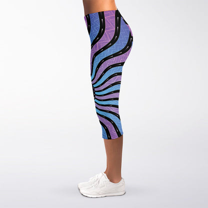 Psychedelic Om Print Women's Capri Leggings